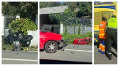 Grave accidente con un motorista herido en Neda