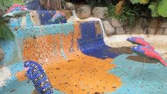 Una de las fuentes del parque Europa, sin agua este mi&eacute;rcoles