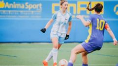 La ribeirense Laura Santos en un encuentro con la selecci�n gallega.