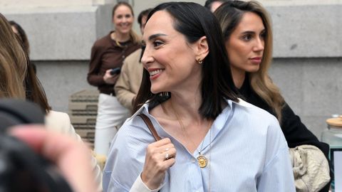 Tamara Falc&oacute; esta semana durante el desfile de la firma Pedro del Hierro en la 83&ordm; edici&oacute;n de Mercedes-Benz Fashion Week Madrid.