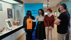 Presentaci�n de la jornada en el Museo de Lugo, ante la vitrina donde se expone la conocida tabla de la hospitalidad de O Courel