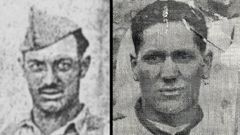 Retratos de dos de los guerrilleros muertos en Repil en abril de 1949. A la izquierda, Evaristo Gonz�lez P�rez. A la derecga, Gregorio Colmenero Fern�ndez