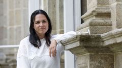 La escritora Alice Kellen, este lunes en Santiago.