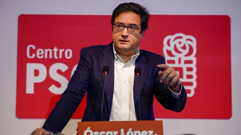 El ministro de Transformacin Digital y de la Funcin Pblica, scar Lpez, en la presentacin de su candidatura a las primarias.