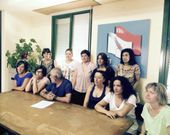 Extrabajadoras y sindicalistas comparecieron ayer ante la prensa. 