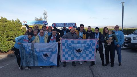 Miembros de la pe�a celtista Burgalegos, en su desplazamiento del pasado s�bado.