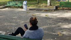 Punto de acceso gratuito a Internet en la plaza del Concello de Sober