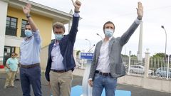 ALBERTO NU�EZ FEIJOO ACOMPA�ADO DEL PRESIDENTE DEL PP EN ANDALUCIA JUANMA MORENO Y EL PRESIDENTE NACIONAL PABLO CASADO