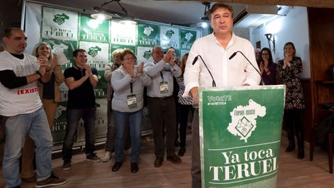 Tomas Guitarte, de Teruel Existe, tras conocer que hab�a sido elegido diputado, en noviembre del 2019