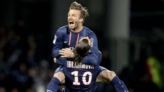 Ibrahimovic y Beckham, con el PSG