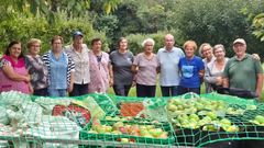 Las amas de casa de Mi�o recogieron manzanas en el pazo de Mari��n para elaborar compota para la Cocina Econ�mica
