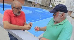 La pareja en un torneo en Valdovi�o y en la actualidad. 