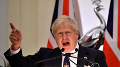 Boris Johnson, este viernes, durante una rueda de prensa en Nueva Deli