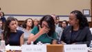 De izquierda a derecha, las congresistas demcratas Alexandria Ocasio-Cortez, Rashida Tlaib y Ayanna Pressley, durante su comparecencia en el Congreso para presentar el informe sobre los centros de detencin de inmigrantes