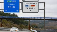 La A-8 en los alrededores de Vilalba, cerca de la rotonda de Grandisca, donde desemboca la AG-64