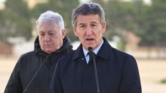 El presidente del PP, Alberto N��ez Feij�o, durante una rueda de prensa, en la f�brica Stellantis, a 28 de enero del 2026, en Figueruelas, Zaragoza, Arag�n (Espa�a).