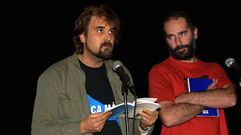 Estevo Creus e Paco Souto, xuntos, nunha imaxe do 2003. Hoxe pres�ntanse obras de ambos 