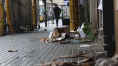 Basura sin recoger por las calles de A Coru�a