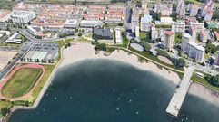 Recreaci�n difundida por la Xunta de la regeneraci�n litoral de Caranza con la segunda playa artificial y nuevas �reas recreativas.