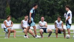 La selecci�n argentina durante un entrenamiento en Atlanta.