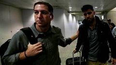 Greenwald y David Miranda en R�o de Janeiro