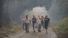 Los vecinos se movilizaron y algunos tuvieron que ser desalojados por el incendio en el Macizo Central ourensano y la Serra de San Mamede