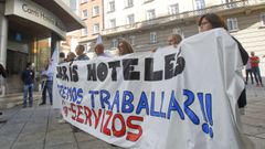 Protesta de trabajadores del Hotel Carr�s Almirante, en una imagen de archivo 