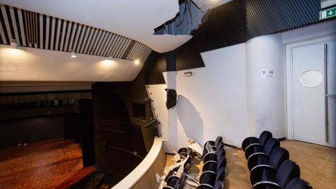 Punto del anfiteatro donde se produjo el desprendimiento del falso techo