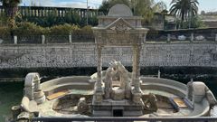 Imagen de los trabajos de restauraci�n del estanque del Retiro de O Pasatempo.