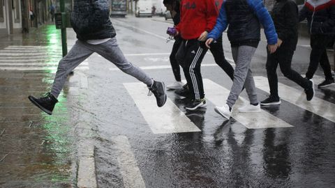 Paso de peatones en Santiago, en una imagen de archivo