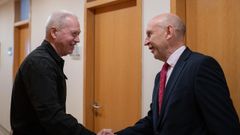 El ministro de Defensa israel, Yoav Gallant (izquierda), el viernes con su homlogo britnico, John Healey. E.P.