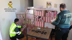 Las cajetillas aprehendidas en Tui