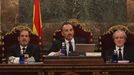 El presidente del tribunal, Manuel Marchena, entre Andr�s Mart�nez Arreieta y Juan Ram�n Berdugo, al inicio de la vista