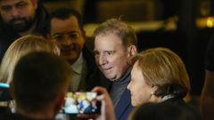 El opositor venezolano Edmundo Gonzlez, exiliado en Espaa, a su llegada al Grand Hotel de Oslo