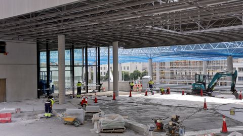 Obras en la dársena de buses.
