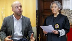 A la izquierda, Luis Villares en una imagen de archivo. A la derecha,�Mar�a Azucena Recio Gonz�lez, en su toma de posesi�n