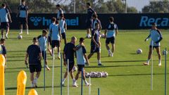 Futbolistas del Celta, en un entrenamiento.