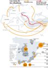Las rutas de los yihadistas