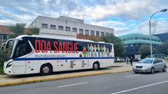 A unidade m�bil de doaz�n de sangue, nun dos seus pasos por Vilagarc�a de Arousa