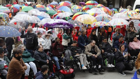 Imagen de archivo de una concentraci�n celebrada en Ourense en diciembre del 2024 para reivindicar los derechos de las personas con discapacidad
