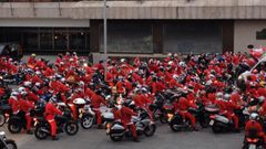 La papanoelada motera es un cl�sico de las navidades de Vigo, imagen del 2013