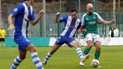 El burelista Celes, de verde, no podr� jugar hoy en Sig�eiro por sanci�n. 