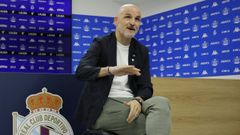 Fernando Soriano, en la sala de prensa del D�por Training Center.