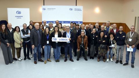 Imagen del congreso del PP celebrado en Lobios, con el presidente provincial y la alcaldesa.