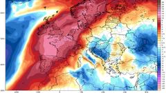 Mapa de anomal�as t�rmicas previsto para el pr�ximo mi�rcoles. 