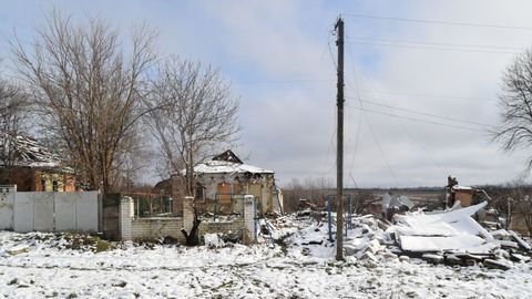 Viviendas destruidas en Shestakove.