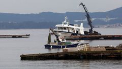 Pol�gono de bateas en Vilagarc�a de Arousa.