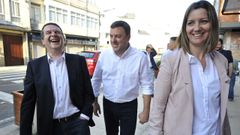 Abel Caballero y Lara M�ndez, en el a�o 2016 con Valet�n Gonz�lez Formoso en el centro, en una visita a Ferrol