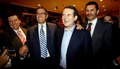 Font, Gallego, Caballero y Rivas en una de las asambleas de los socialistas vigueses. 
