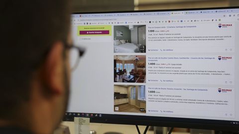 Un usuario consulta anuncios de�vivienda en un portal inmobiliario
